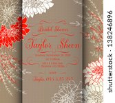 invitation or wedding card with ... | Shutterstock .eps vector #138246896