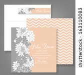 wedding invitation card with... | Shutterstock .eps vector #163110083