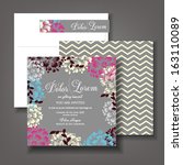invitation or wedding card with ... | Shutterstock .eps vector #163110089