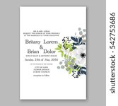 anemone wedding invitation card ... | Shutterstock .eps vector #542753686