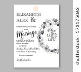 anemone wedding invitation card ... | Shutterstock .eps vector #573175063