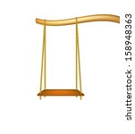 wooden swing hanging from the... | Shutterstock .eps vector #158948363