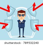confident businessman stands in ... | Shutterstock .eps vector #789532240