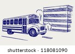 School Bus. Doodle Style