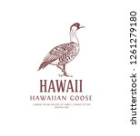 hawaiian goose. hawaii state... | Shutterstock .eps vector #1261279180