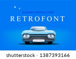 vintage red retro car. vector... | Shutterstock .eps vector #1387393166