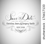 wedding invitation card with... | Shutterstock .eps vector #176617133