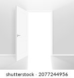 opened door with shining way.... | Shutterstock .eps vector #2077244956