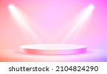 empty illuminated room with... | Shutterstock .eps vector #2104824290