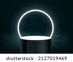 dark room with clear showcase... | Shutterstock .eps vector #2127019469