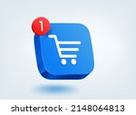 web shopping cart concept. 3d... | Shutterstock .eps vector #2148064813