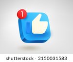 thumbs up. 3d vector mobile... | Shutterstock .eps vector #2150031583