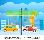 cityscape with a glass board.... | Shutterstock .eps vector #429980830