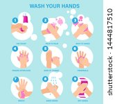 washing hands properly... | Shutterstock .eps vector #1444817510
