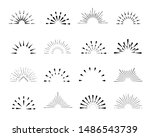 set of sunburst frames  vintage ... | Shutterstock . vector #1486543739