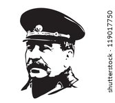 Vector portrait of Joseph Stalin in black and white