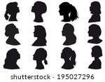 silhouette of a girls head ... | Shutterstock .eps vector #195027296