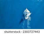 Wave and sail yacht on the sea...
