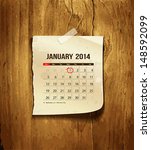 Calendar January 2014  Vintage...