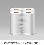 plastic long roll toilet paper... | Shutterstock .eps vector #1754687840