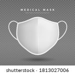 cloth face mask white color... | Shutterstock .eps vector #1813027006