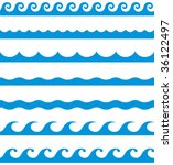 seamless wave patterns  vector  | Shutterstock .eps vector #36122497