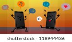 smart phone characters music | Shutterstock .eps vector #118944436