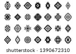 aztec vector elements. set of... | Shutterstock .eps vector #1390672310