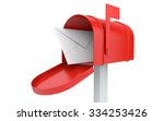 Incoming mail. mailbox with letter isolated on white with clipping path