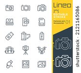lineo editable stroke   cameras ... | Shutterstock .eps vector #2121165086
