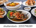 Small photo of Thai style Pimp Egg Salad with dry shrimp,Thai food