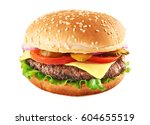 Classic cheeseburger isolated...