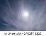 Small photo of cirrus clouds in the blue sky, beautiful long cirrus clouds in the sky