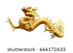 Chinese Golden Dragon Isolated...