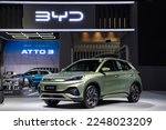 Small photo of BYD ATTO 3 EV car on display at The 39th Thailand International Motor Expo 2022 on November 30, 2022 in Nonthaburi, Thailand.