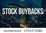 Small photo of Stock Buybacks theme with Chicago skyscrapers at night