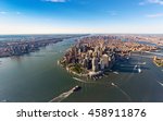 Aerial View Of Lower Manhattan...