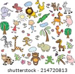 children's drawings  | Shutterstock .eps vector #214720813
