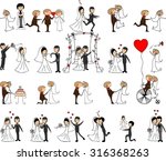 set of wedding pictures  bride... | Shutterstock .eps vector #316368263