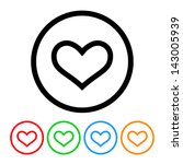 Heart Outline Icon Vector With...