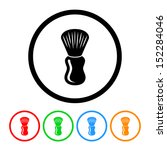 Shaving Brush Icon With Color...