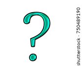 neon green glass question mark... | Shutterstock . vector #750489190