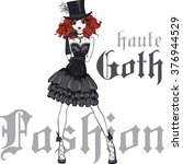 Vector Beautiful Goth Girl With ...