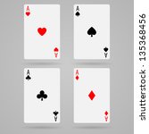 set of vector ace playing cards | Shutterstock .eps vector #135368456