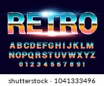 80's retro alphabet font. sci... | Shutterstock .eps vector #1041333496