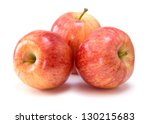 gala apples over white background