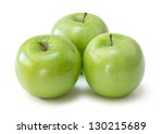 granny smith apples over white background