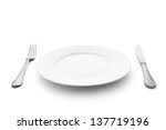 knife and fork with plate