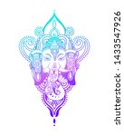 lord ganesha head with lotus... | Shutterstock .eps vector #1433547926