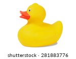 Yellow Rubber Duck On White...